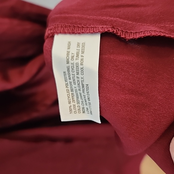 Maroon Silk Skirt, 2x - Picture 7 of 8